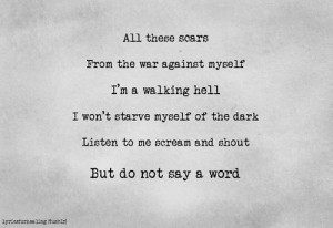 lyrics • sad • self harm • the war against ourselves • Harm ...