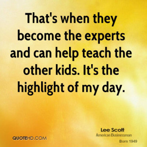 That's when they become the experts and can help teach the other kids ...