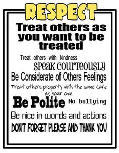 respect poster more respect poster classroom ideas respect poster 1 1