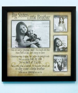 ... Big Sister Little Brother Sibling Collage Picture Frame With Poem