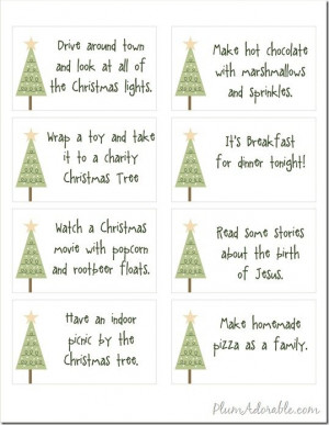 Free Printables – 24 Advent Calendar Ideas to do with your family.