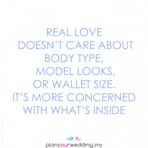 Real love doesn’t care about body type, model looks, or wallet size ...