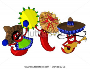 Dancing Chili Peppers Clip Art