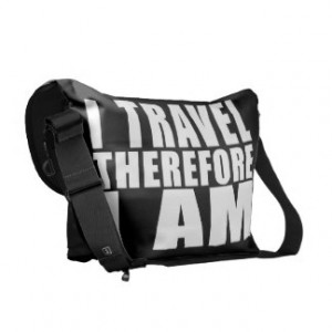 Funny Quote Traveling : I Travel Therefore I Am Courier Bags