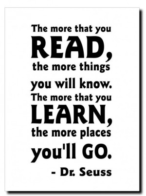 Seuss Wall Decal Quote Sticker The More That You Read