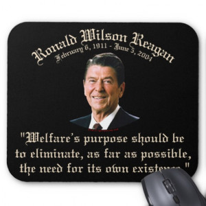 Reagan Welfare Quote Mousepads