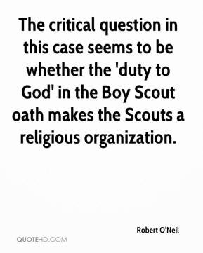 ... God' in the Boy Scout oath makes the Scouts a religious organization