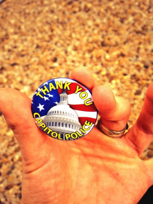 Senate Doorkeeper Gives Out “Thank You Capitol Police” Buttons ...