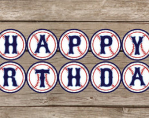 INSTANT DOWNLOAD Baseball Happy Bir thday Banner ...