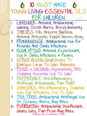 10 must have young living essential oils for children. I would add ...