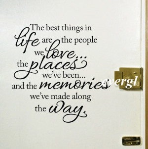 PF THE BEST THINGS IN LIFE Quote Vinyl Wall Decal Inspirational♥LOVE ...