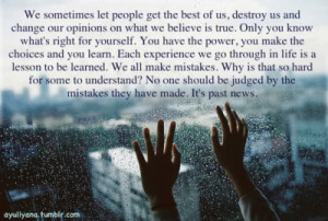 No One Should Be Judged By The Mistakes They Have Made