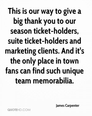 This is our way to give a big thank you to our season ticket-holders ...