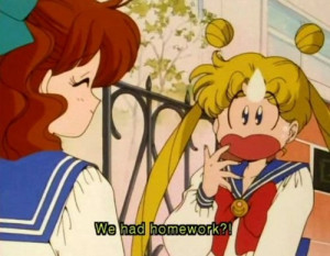 cute, homework, mini, sailor moon
