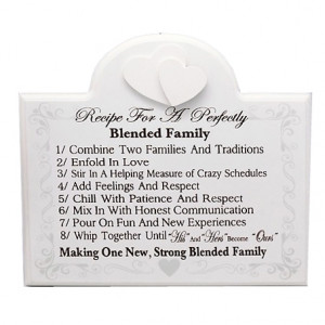 Recipe For A Perfectly Blended Family...' Wood Plaque