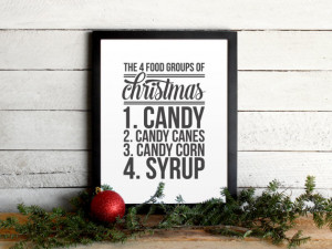 Elf Movie Quote Poster - The 4 Christmas Food Groups - Vintage Modern ...