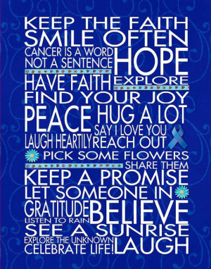 Keep the Faith Colon Cancer - 11x14 - WORD ART PRINTS - Motivational ...