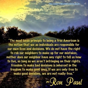 The most basic principle to being a free American is the notion that ...