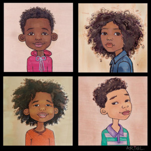 love beauty art artist ariel kids natural hair Curly kids