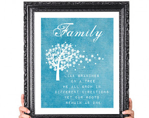 Modern Family Quote Print, Family T ree Print, Gift for Wife Husband ...