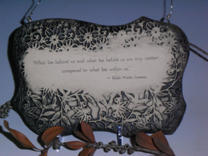 Ceramic Plaque, Ralph Waldo Emerson Quote - Sepia