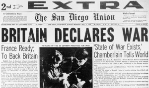 1939- Britain and France declare war on Germany