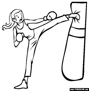 Kickboxing Coloring Page | Free Kickboxing Online Coloring