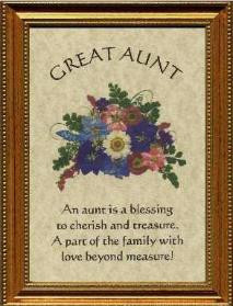 Great Aunt Gift Poem Personalized Name Plaque