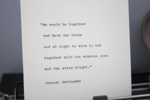 Ernest Hemingway quote typed on a vintage typewriter