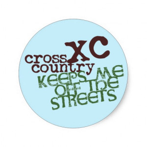 Funny Cross Country Running Round Stickers