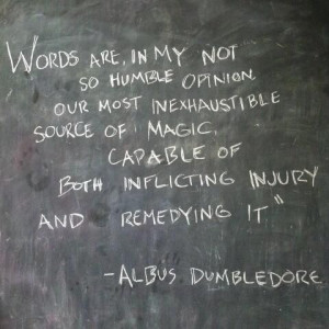 Words are, in my not so humble opinion, our most inexhaustible source ...