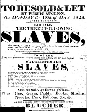 Slave ‘sale’ in Africa in 1829 is advertised on the same poster as ...