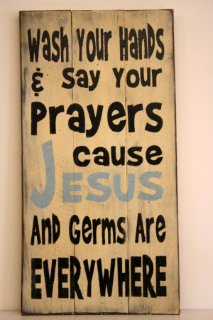 Germs and Jesus are Everywhere Sign Rustic Sign Childrens Room Decor ...