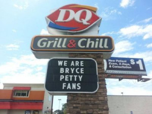 The billboard out front of the Dairy Queen located on corner of 25th ...