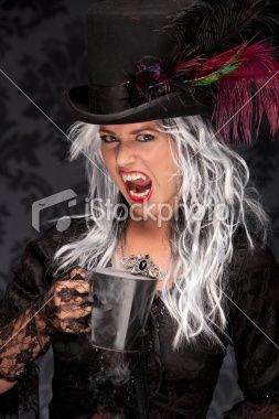 Halloween Witch Drinking Coffee Royalty