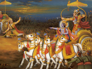 Free Download Krishna And Arjun The Chariot Mahabharata HD Wallpaper