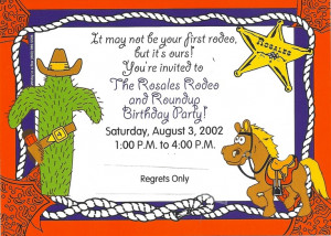... rodeo and roundup birthday party the triplets 1st birthday invidation