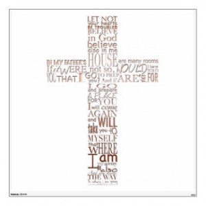 Christian Cross Bible Verses - Copper Letters - Wall Decals