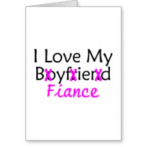 Love My Boyfriend Fiance Pink Greeting Cards