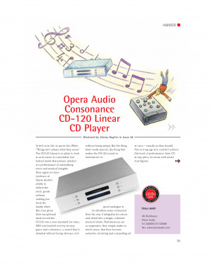 Opera Audio Consonance CD-120 Linear CD Player by wpr1947