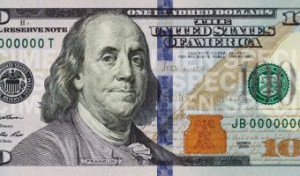 Franklin on the Series 2009 hundred dollar bill