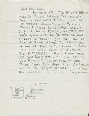 Jackie Robinson Death Threat Letters Included death threats,