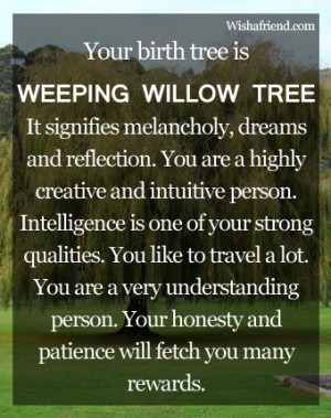 Birth Tree Result - Weeping Willow Tree