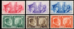 Mussolini and Hitler Stamp