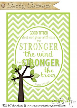 ... wind, the stronger the trees. #PresMonson quote #mycomputerismycanvas