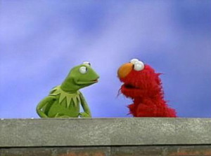... Kermit demonstrate the difference, and Kermit manages to get Elmo to