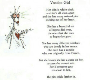 Voodoo doll poem by Tim Burton
