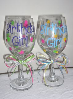 Birthday Wine Glasses, 50 and Fabulous, 40 and Fabulous, 21st Birthday ...