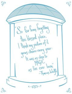 UNC Chapel Hill print. Quote by novelist Thomas Wolfe More