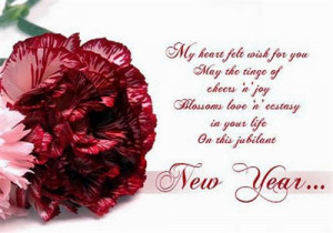 wishing lover happy new year with rose